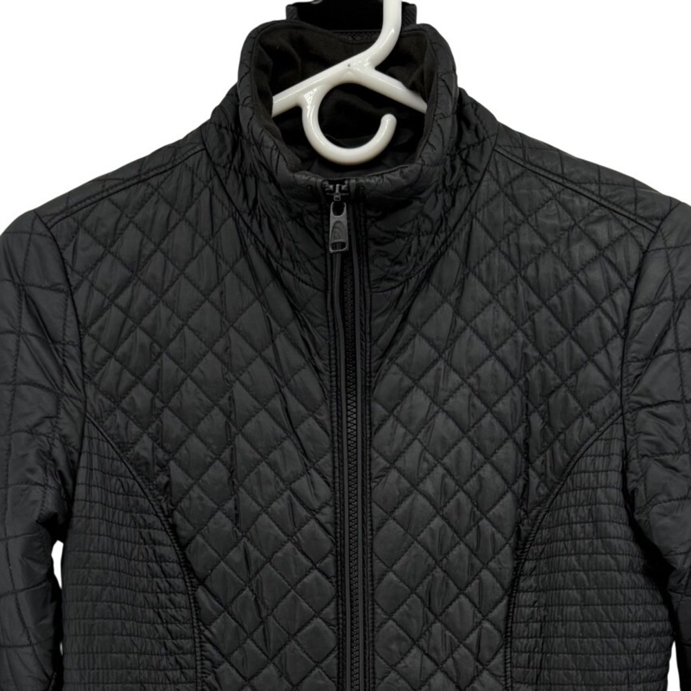 The North Face Womens Black Diamond Quilted Full Zip Jacket Small Stand Collar